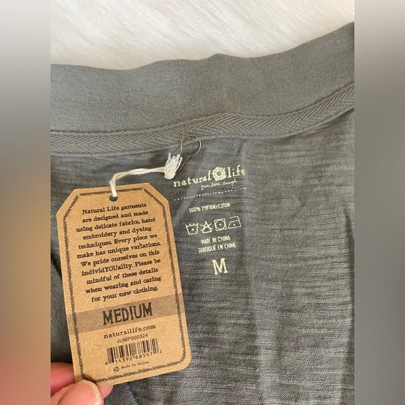 New Natural Life Johnnie Cotton Jumpsuit Women's Charcoal Gray Loungewear Medium - Picture 8 of 9